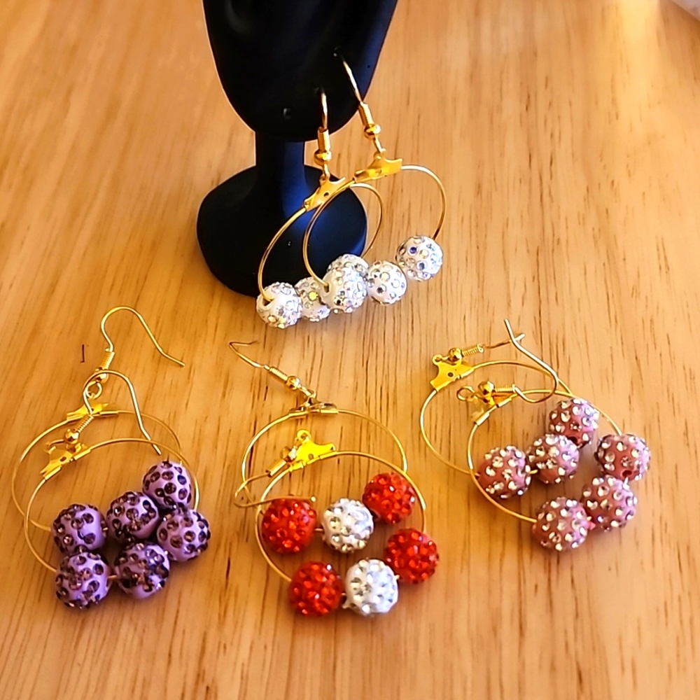 New Handmade Sparkling Hoop earrings!